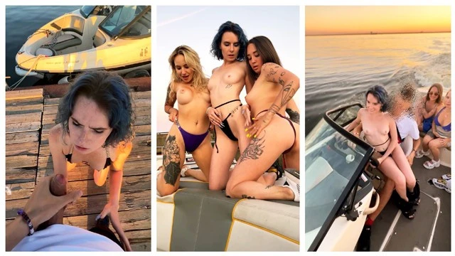 Boat Real Public Sex - 4 filles Photoshoot - Sexe chaud avec une fille mignonne de 18 ans - Darcy Dark & ​​Bella Mur